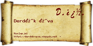 Derdák Éva névjegykártya